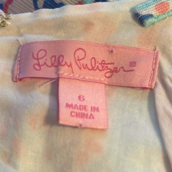 Lilly Pulitzer Anabelle - Shell Me About It - racer back contrast lace top Sz 6 - Picture 7 of 10